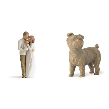 Willow Tree 26181 Figurine Our Gift, Natural, 5.1 x 3.8 x 21.6 cm & Love My Dog Small Standing Figurine on sale